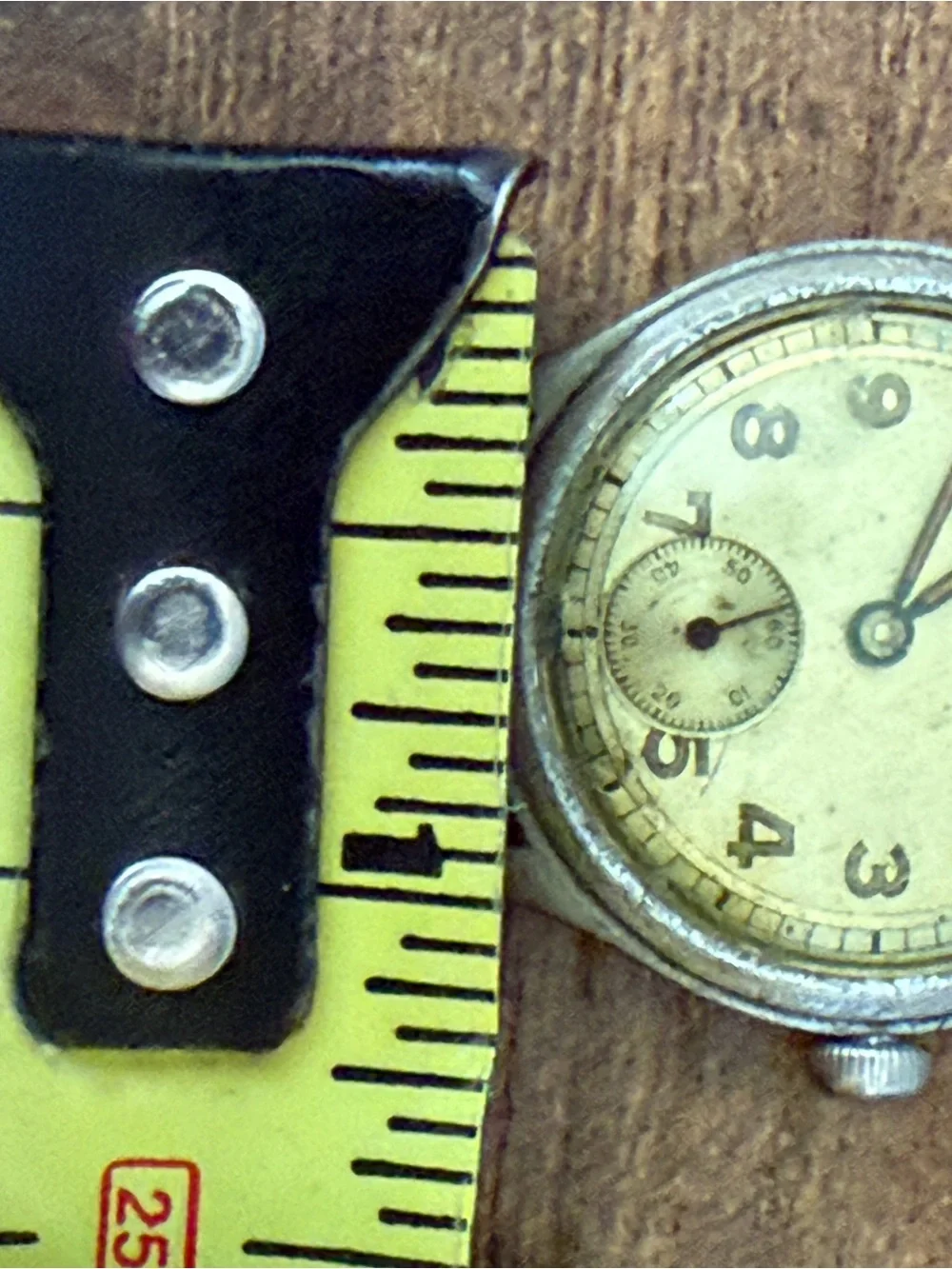 Schwob Vintage 1940s Hand Wind Watch Running Sub Seconds Military Style Mens